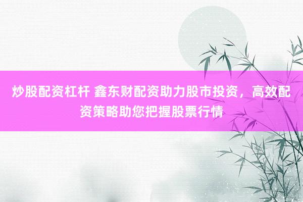 炒股配资杠杆 鑫东财配资助力股市投资，高效配资策略助您把握股票行情